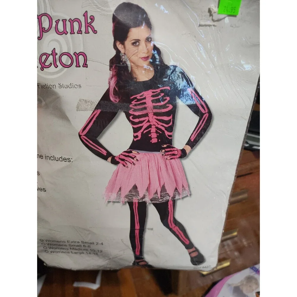 XX 5433 Pink Punk Skelton Costume Woman Living Fiction